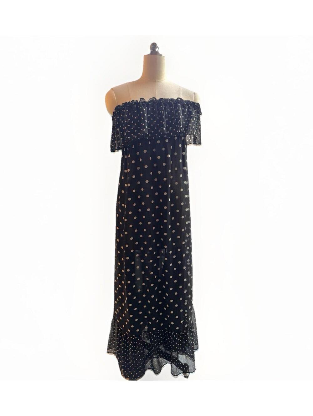 vintage Moda intl Maxi dress Polca Dot Sz Xs Y2k